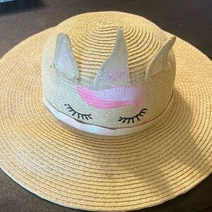 Girl unicorn straw hat